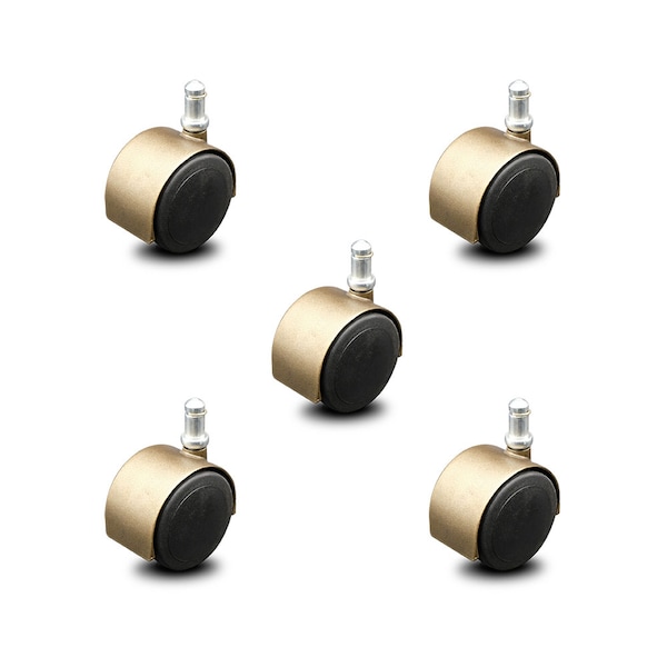 Service Caster 2.375 Inch Antique Brass Hooded Urethane Wheel Grip Ring Chair Casters, 5PK SCC-GR02S60D-NYU-WA-716X78-5 - main